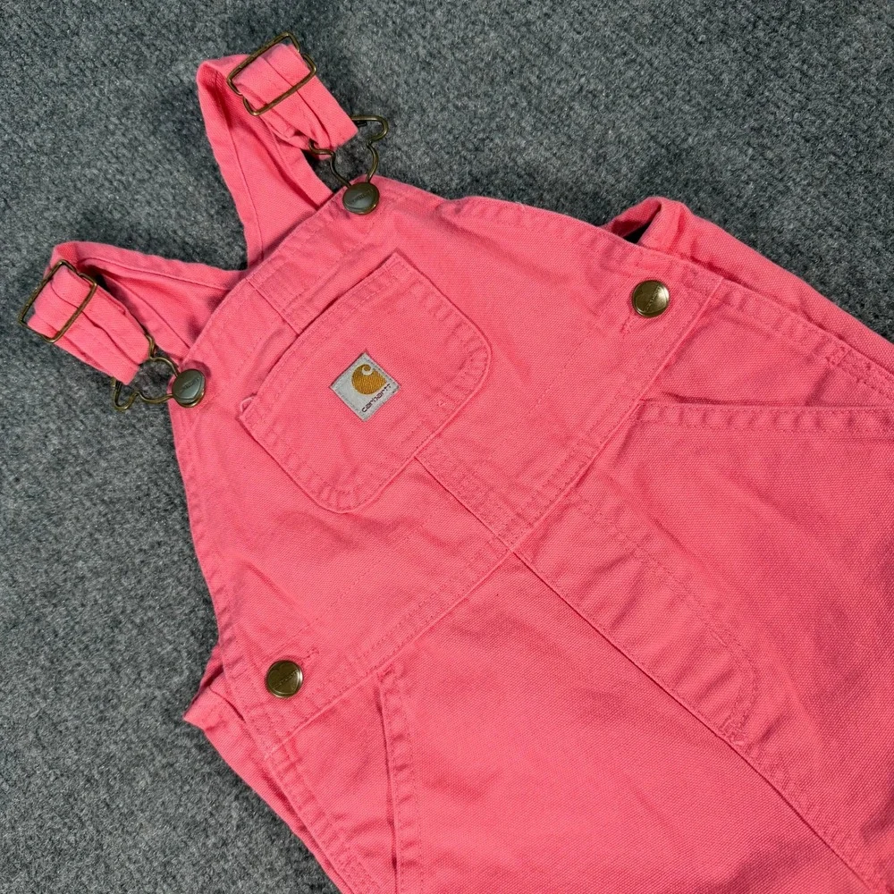 Carhartt Kids Pink Cotton Canvas Bib Overalls OX9712-G Size 24M #4411